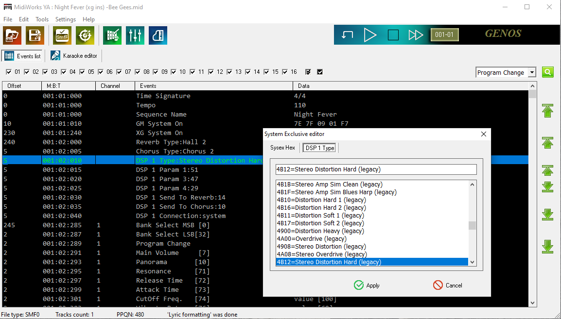 Edytor System Exclusive MidiWorks YA